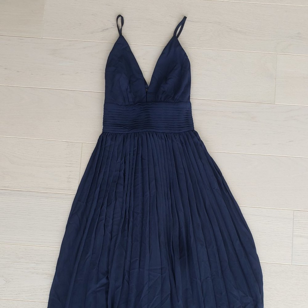 Dark Blue Lulus Midi Dress Size Small